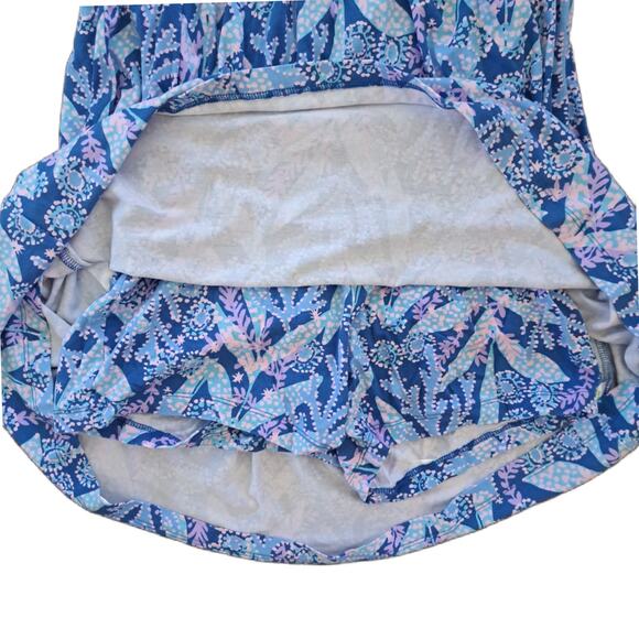 LILLY PULITZER Minka Skirted Romper Mini Dress Small Barton Blue Star Gazing - Picture 7 of 9